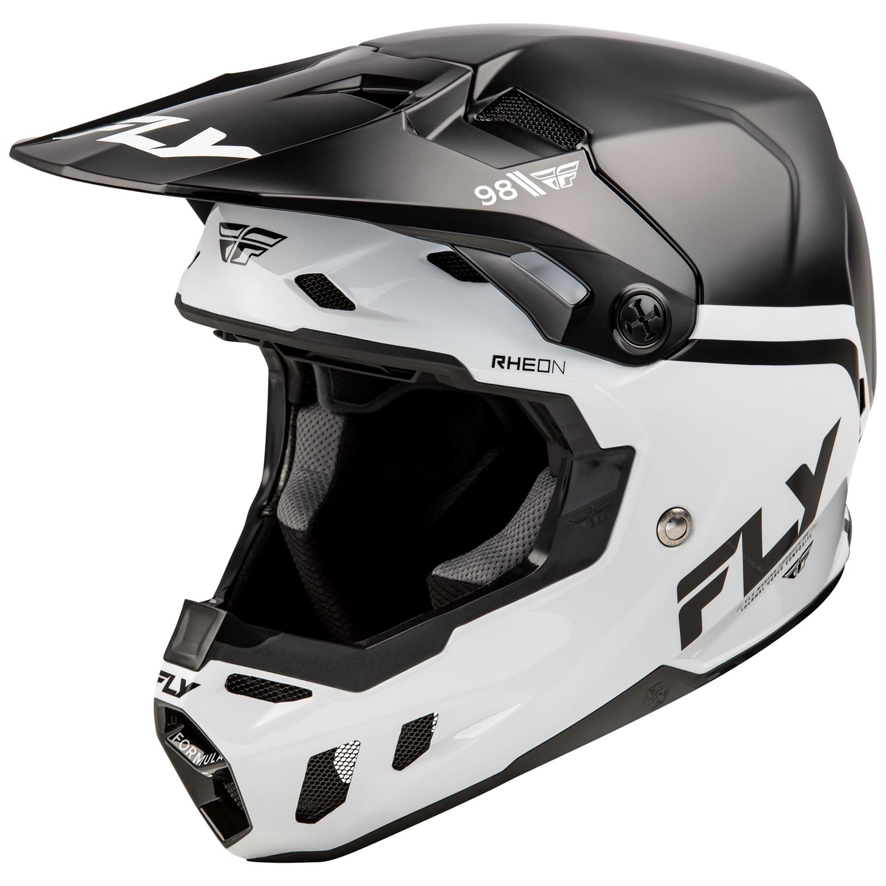 Fly Racing 2025 Formula CC Objective Motocross Helmet Black White